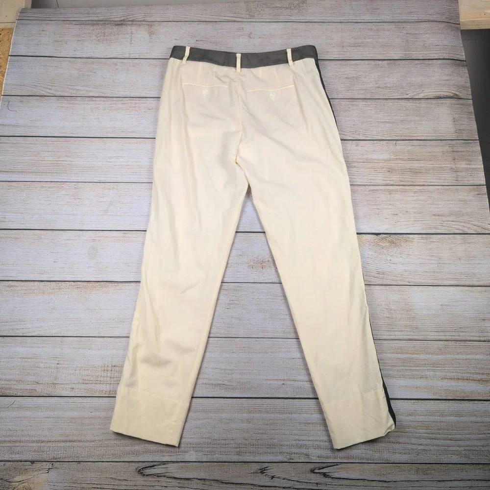 Vince. Cream Wool Blend Tuxedo Stripe Pants Size‎ 8
